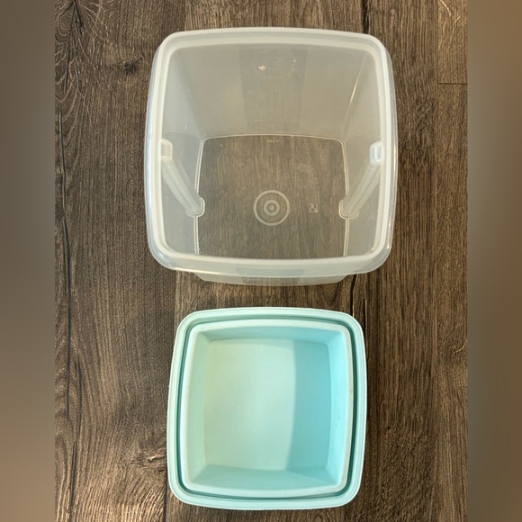 Tupperware Pickle Keeper Blue Lid & Clear Container NO KEEPER AS IS - Picture 5 of 5